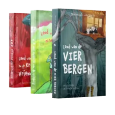 Bekijk deze Boekenkaft van boek Land van de Vier Bergen - serie (Winnaar Indie Awards 2022) van Teun en Wim van Baaren