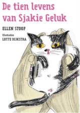 Bekijk deze Boekenkaft van boek De tien levens van Sjakie Geluk van Ellen Stoop
