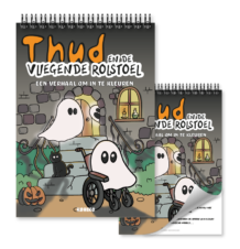 Bekijk deze Boekenkaft van boek Thud en de Vliegende Rolstoel van Nina Kohiko